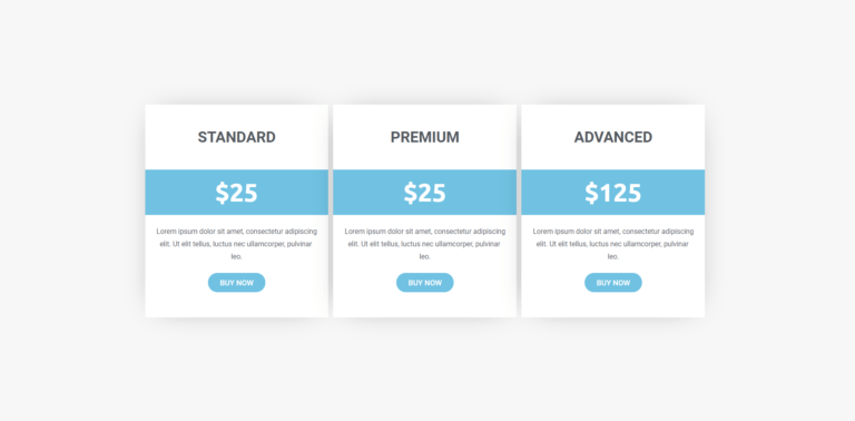 Free Elementor Pricing Table Template - Pack 1 - Elebuilds